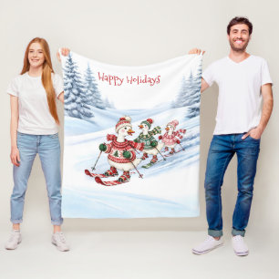 Drei Skifahrende Enten Feierabend-Fleece Fleecedecke