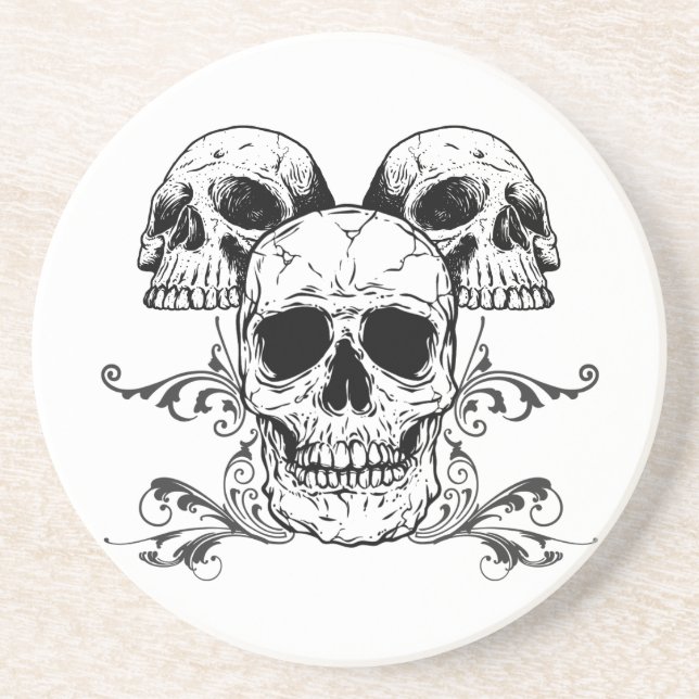 Drei-Skull-Achterbahn Untersetzer (Vorne)