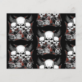 Drei Skull-Chopper-Motorrad-Scrapbook-Papier