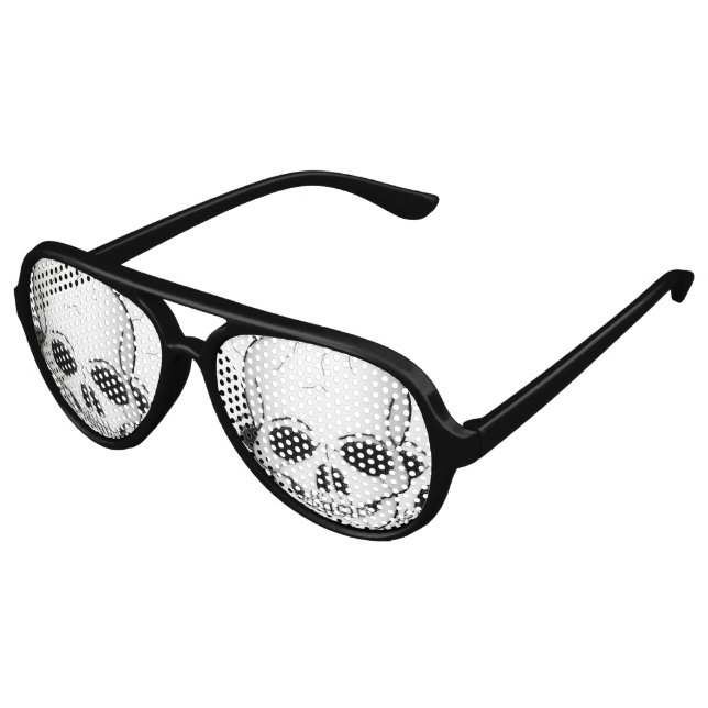Drei Skulls Design Partybrille (Schrägansicht)