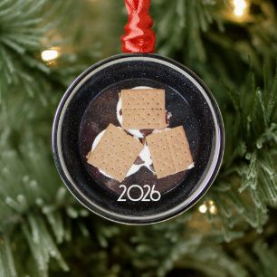 Drei S'mos auf einer Metallplatte Ornament Aus Metall