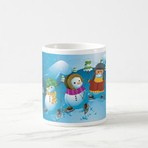 Drei Snowman-Tasse Kaffeetasse