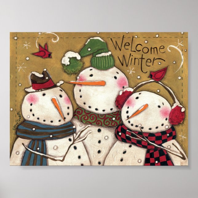Drei Snowmen Poster (Vorne)