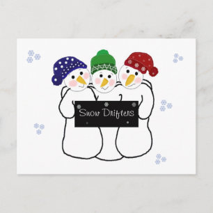 Drei Snowmen Snow Drifters Postkarte