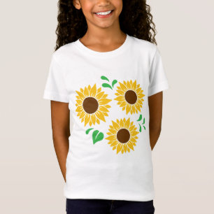Drei Sonnenblumen Botanische Kunst T-Shirt