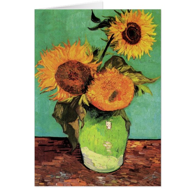 Drei Sonnenblumen in einem Vase durch Vincent van (Vorne)