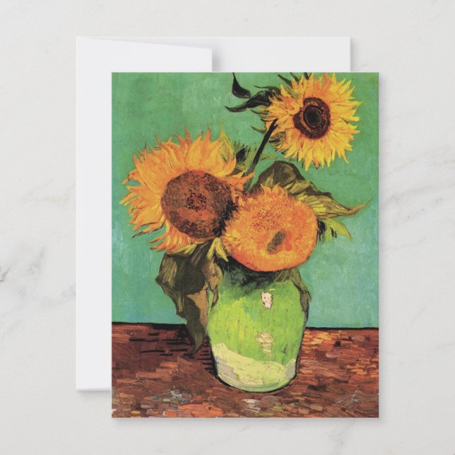 Drei Sonnenblumen in einer Vase von Vincent van Go (Vorderseite)