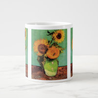 Drei Sonnenblumen in einer Vase von Vincent van Go