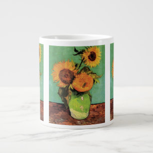 Drei Sonnenblumen in einer Vase von Vincent van Go Jumbo-Tasse