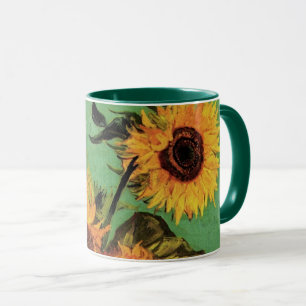 Drei Sonnenblumen in einer Vase von Vincent van Go Tasse