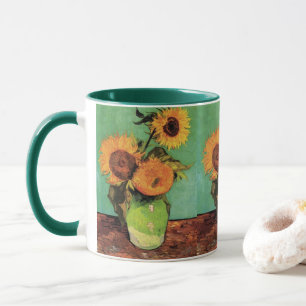 Drei Sonnenblumen in einer Vase von Vincent van Go Tasse