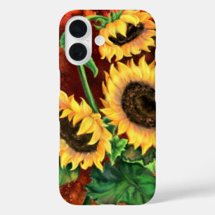 Drei Sonnenblumen iPhone-Case-Malerei iPhone 16 Hülle