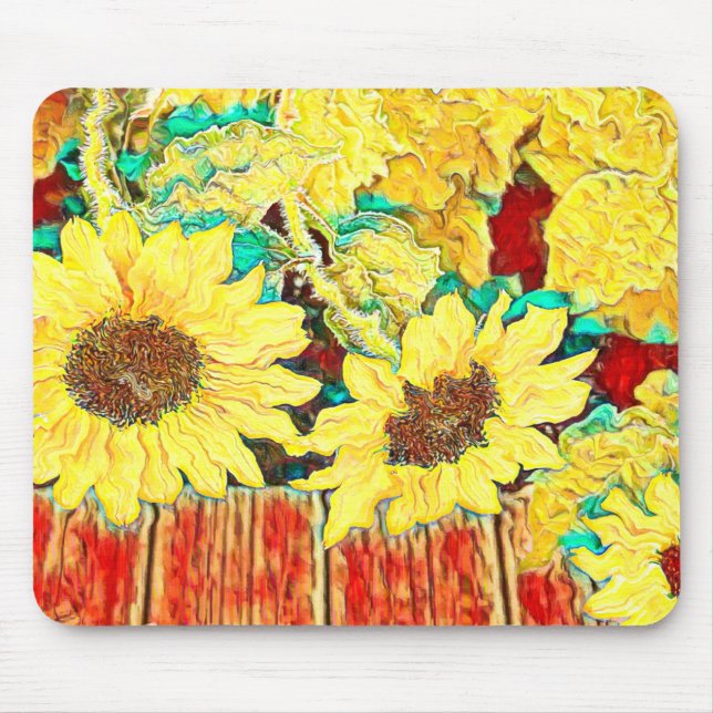 Drei Sonnenblumen Mousepad (Vorne)