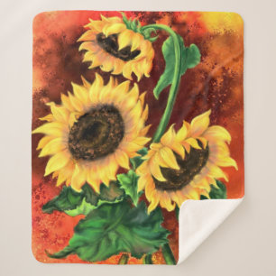 Drei Sonnenblumen Sherpa Blanket Sherpadecke