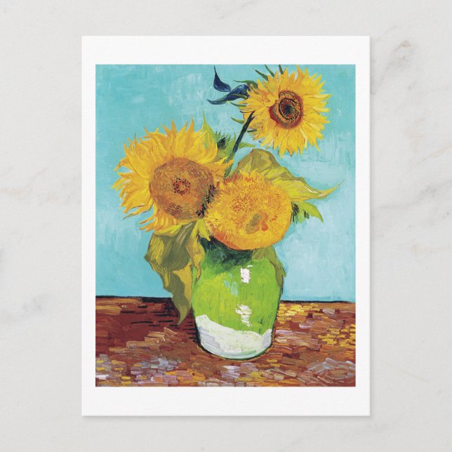 Drei Sonnenblumen, Van Gogh Postkarte (Vorderseite)