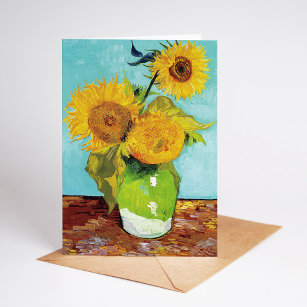 Drei Sonnenblumen   Vincent Van Gogh Karte