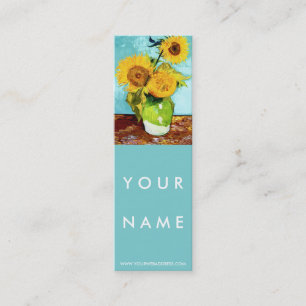 Drei Sonnenblumen von Van Gogh Skinny Mini Visitenkarte