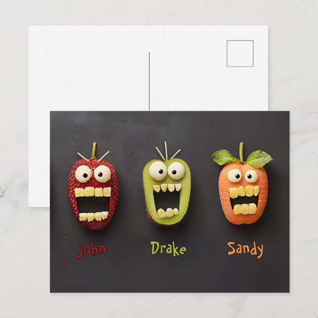 Drei sonnige Fruchtgegenden Postkarte (Vorne/Hinten)