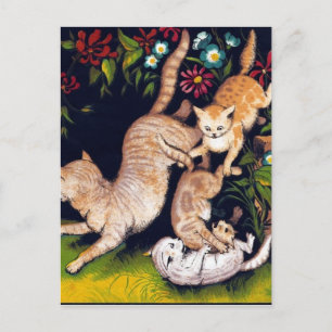 Drei spielerische Katzen Postkarte