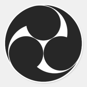 Drei spiralförmige Windungen im Uhrzeigersinn (Jin Runder Aufkleber