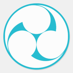 Drei spiralförmige Windungen im Uhrzeigersinn (Jin Runder Aufkleber