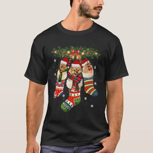 Drei Spitz Sock Weihnachts-Weihnachtsmannmütze X-M T-Shirt (Vorderseite)