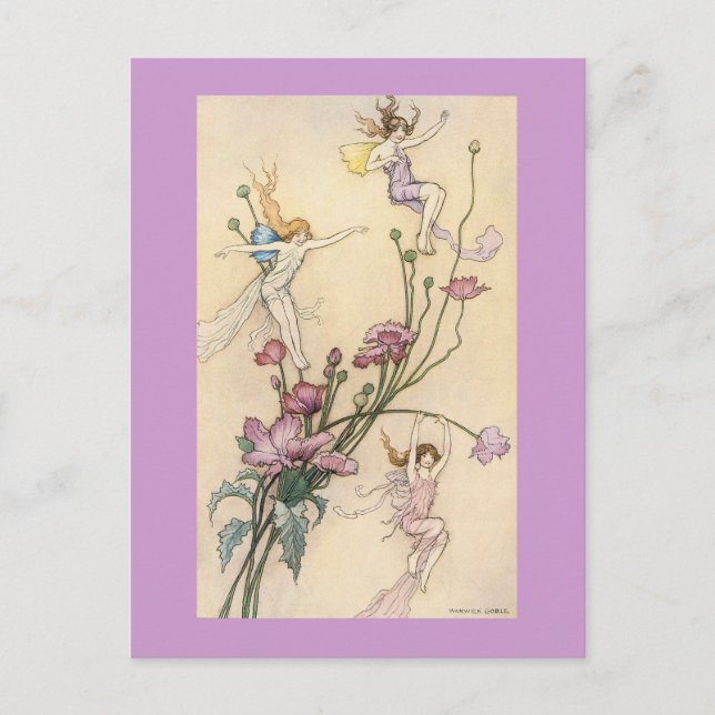 Drei Sprites Mad mit Joy Postcard Postkarte (Vorderseite)