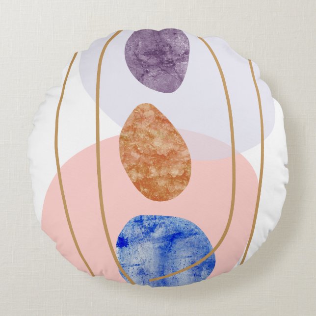 Drei-Steine-Kissen Rundes Kissen (Vorderseite)