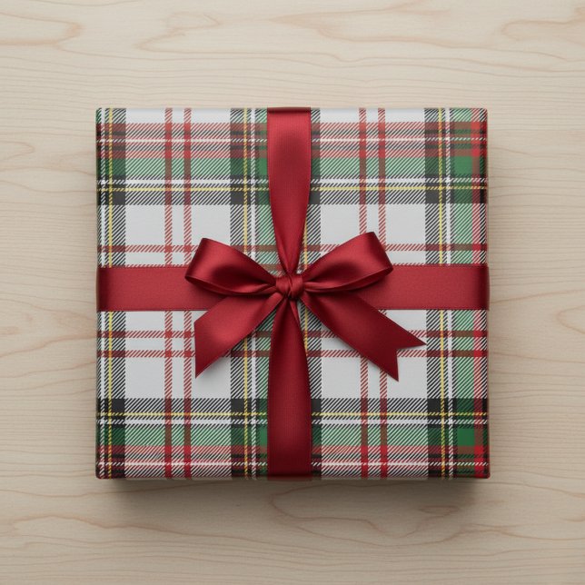 Drei Stewart-Karierte Wrapping Paper Sheets Geschenkpapier Set (Stewart Plaid Wrapping Paper Sheets)