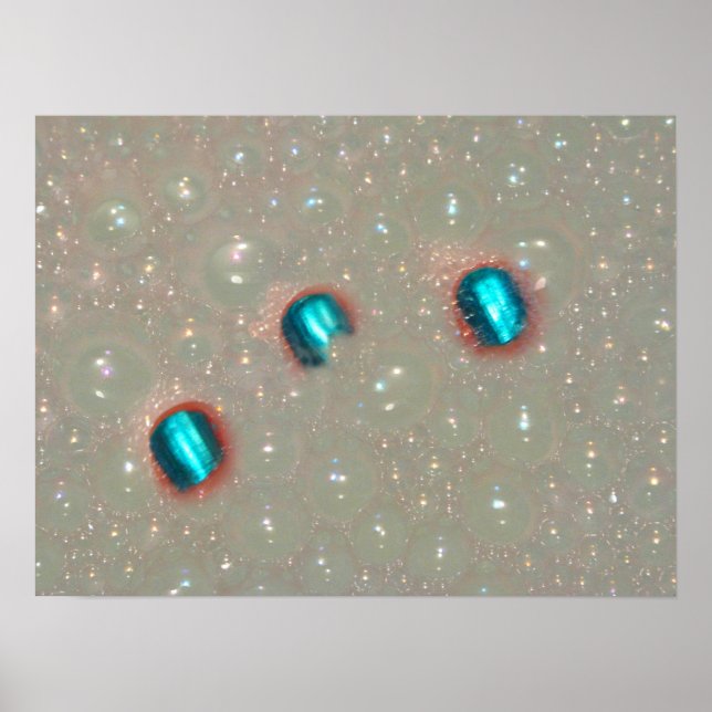 Drei Stifte im Schaumstoff Poster (Vorne)