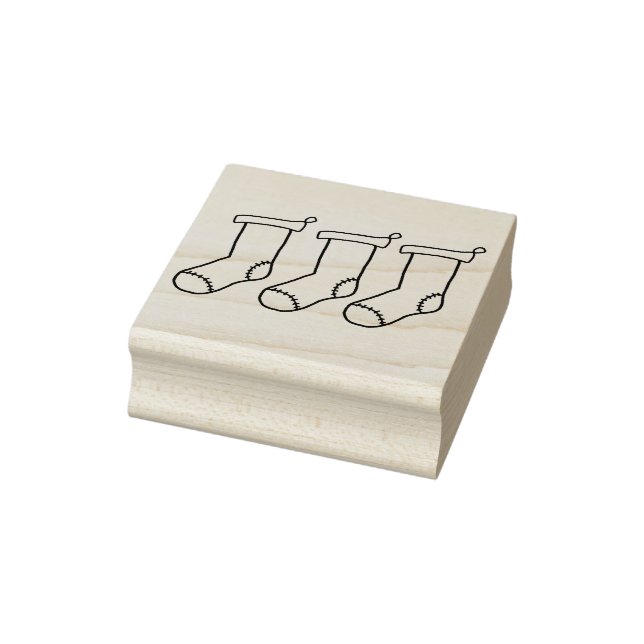 Drei Strumpf Briefmarke aus Holz Gummistempel (Stempel)
