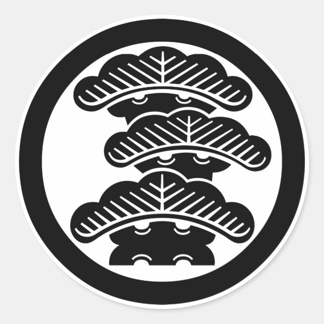 Drei-Stufen-Kiefer-R im Kreis Runder Aufkleber (Vorderseite)