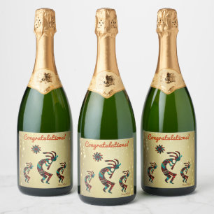 Drei-Südwesten-Kokopelli-Weinkarte