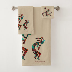 Drei südwestliche Kokopelli Badhandtuch Set