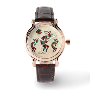 Drei südwestliche Kokopelli-Uhr Armbanduhr