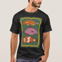 Drei süße Fische - grüner Hintergrund