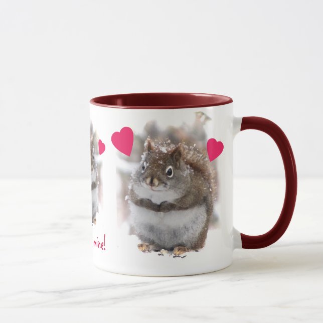 Drei süßer Eichhörnchen-Valentinsgruß Tasse (Rechts)