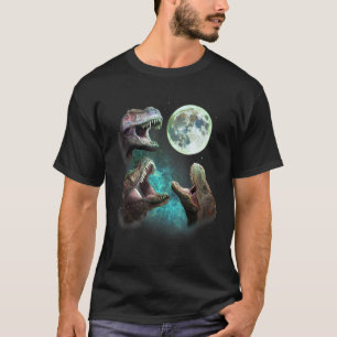 Drei T Rex Dinosaurier Howl bei Moon 3 Wölfe Parod T-Shirt