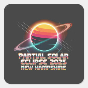 Drei Tage im Leben 2025 New Hampshire Retro Quadratischer Aufkleber