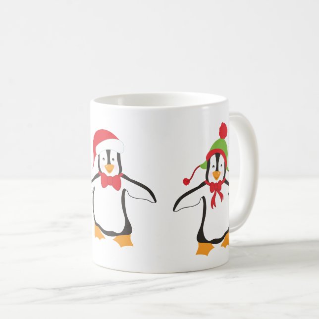 Drei tanzende Niedliche Pinguine Tasse (VorderseiteRechts)