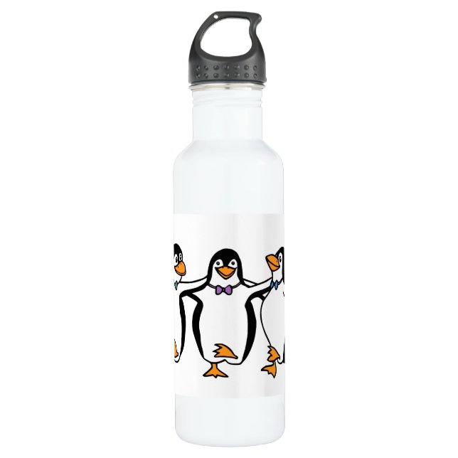 Drei tanzende Pinguine Trinkflasche (Vorderseite)