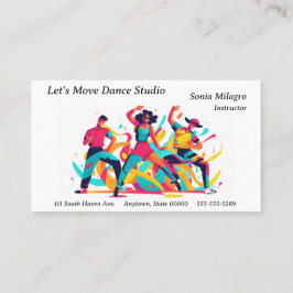 Drei Tänzer mit festlichen, optimistischen Farben Visitenkarte