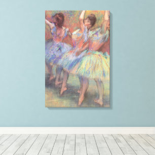 Drei Tänzer von Edgar Degas, Vintage Ballettkunst Leinwanddruck