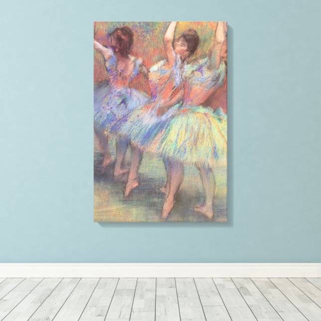 Drei Tänzer von Edgar Degas, Vintage Ballettkunst Leinwanddruck (Insitu (Holzboden))