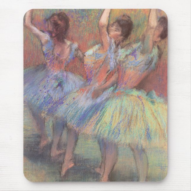 Drei Tänzer von Edgar Degas, Vintage Ballettkunst Mousepad (Vorne)