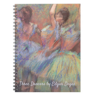 Drei Tänzer von Edgar Degas, Vintage Ballettkunst Notizblock