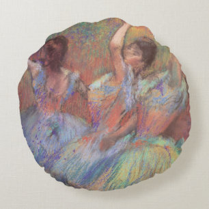 Drei Tänzerinnen von Edgar Degas, Vintage Ballett Rundes Kissen