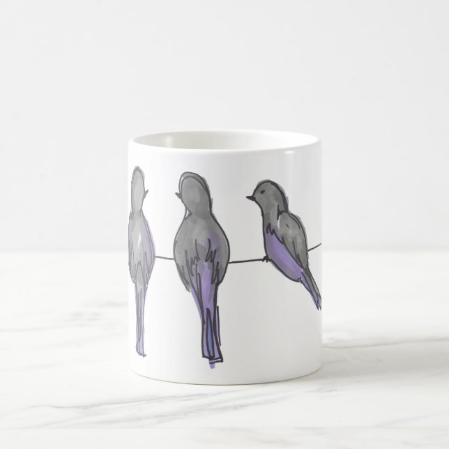 Drei Tauben-Kumpel Tasse (Mittel)