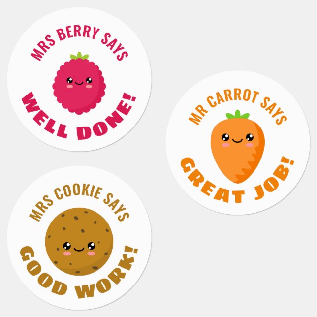 Drei Teacher-Sticker Etiketten (Gruppe)