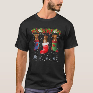 Drei Toller Hund in Socken Weihnachten Weihnachtsm T-Shirt